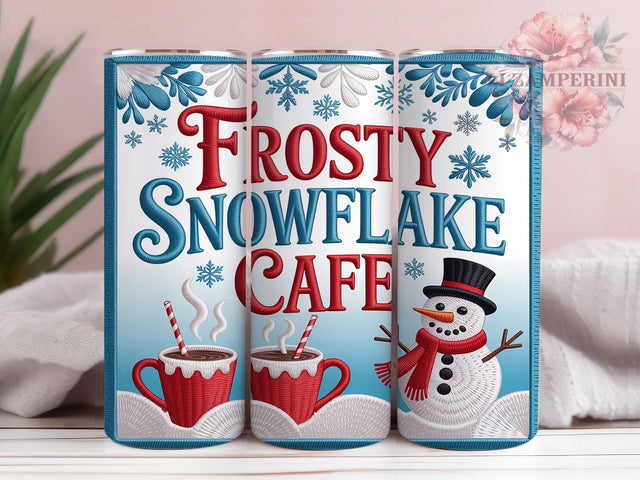 Latch Hook Snowman Christmas Tumbler, Snowman Christmas Wrap, Cozy Holiday Sublimation Design, Handmade Yarn Cup, 20Oz Skinny Tumbler Wrap, Festive Knit Snowman Mug, Rustic Christmas Design Sublimation Li Zamperini 