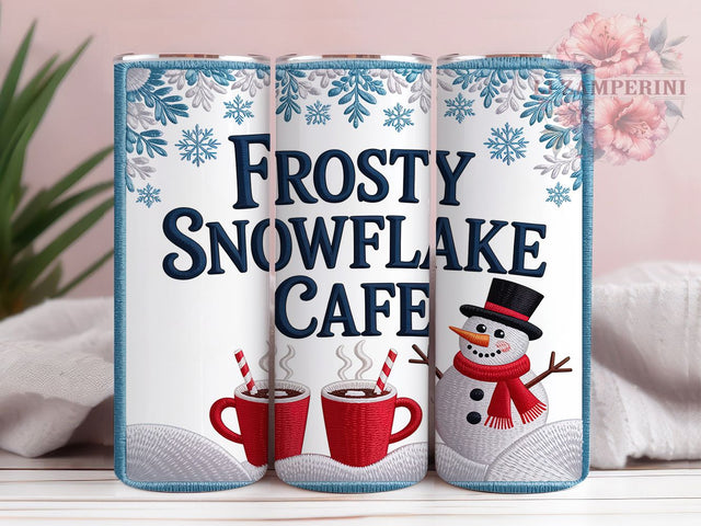 Latch Hook Snowman Christmas Tumbler, Snowman Christmas Wrap, Cozy Holiday Sublimation Design, Handmade Yarn Cup, 20Oz Skinny Tumbler Wrap, Festive Knit Snowman Mug, Rustic Christmas Design Sublimation Li Zamperini 