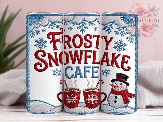 Latch Hook Snowman Christmas Tumbler, Snowman Christmas Wrap, Cozy Holiday Sublimation Design, Handmade Yarn Cup, 20Oz Skinny Tumbler Wrap, Festive Knit Snowman Mug, Rustic Christmas Design Sublimation Li Zamperini 