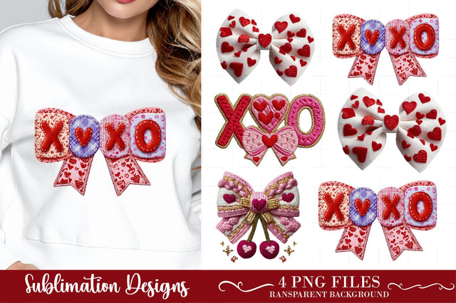 Latch Hook Yarn Crochet XOXO Coquette Bow png, Sublimation designmaster24 