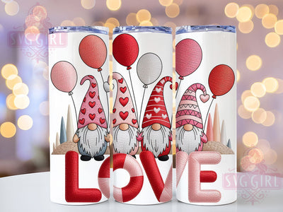 Latch Hook Yarn Gnome Tumbler, Love Gnome Wrap, Cozy Yarn Cup, 20oz Sublimation Wrap, Stylish Valentine Design Tumbler, Artistic Yarn Gnome Cup, Whimsical Love Theme Wrap Sublimation SvggirlplusArt 