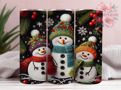 Latch Hook Yarn Snowman Christmas Tumbler, Christmas Snowman Sublimation Design, Festive Holiday Cup Art, 20oz Xmas Tumbler, Whimsical Snowman Mug, Stylish Christmas Cup, Cozy Holiday Wrap Sublimation Li Zamperini 