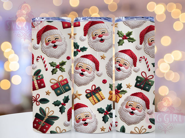 Latch Yarn Knit Santa Christmas Tumbler, Santa Holiday Sublimation Design, Festive Cup Art, 20oz Xmas Tumbler, Whimsical Knit Mug, Stylish Christmas Cup, Cozy Holiday Wrap Sublimation SvggirlplusArt 