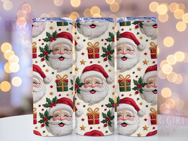 Latch Yarn Knit Santa Christmas Tumbler, Santa Holiday Sublimation Design, Festive Cup Art, 20oz Xmas Tumbler, Whimsical Knit Mug, Stylish Christmas Cup, Cozy Holiday Wrap Sublimation SvggirlplusArt 