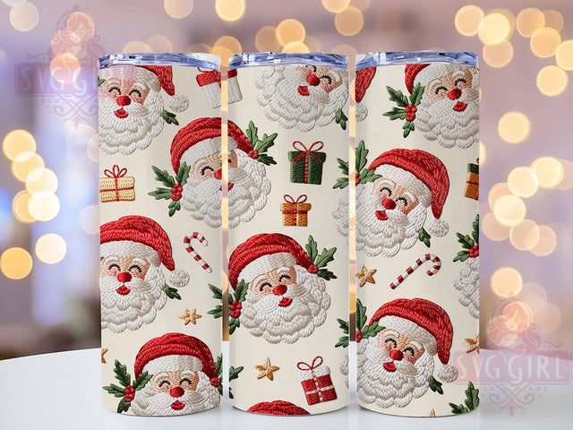 Latch Yarn Knit Santa Christmas Tumbler, Santa Holiday Sublimation Design, Festive Cup Art, 20oz Xmas Tumbler, Whimsical Knit Mug, Stylish Christmas Cup, Cozy Holiday Wrap Sublimation SvggirlplusArt 