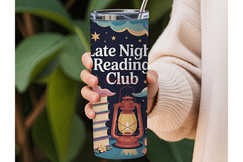 Late Night Reading Club 20oz Tumbler Sublimation DesignSVG 