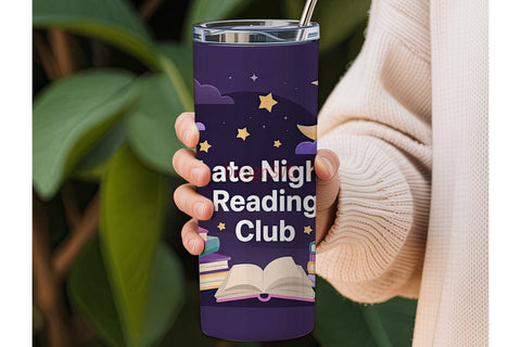 Late Night Reading Club 20oz Tumbler Sublimation DesignSVG 