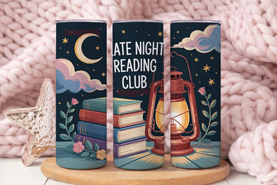 Late Night Reading Club 20oz Tumbler Sublimation DesignSVG 