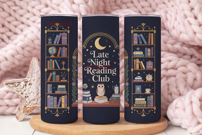 Late Night Reading Club 20oz Tumbler Sublimation DesignSVG 