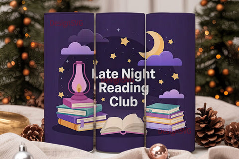 Late Night Reading Club 20oz Tumbler Sublimation DesignSVG 