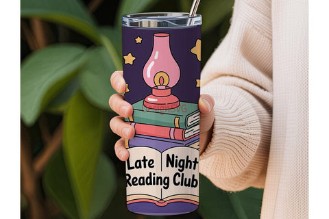 Late Night Reading Club 20oz Tumbler Sublimation DesignSVG 