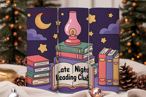 Late Night Reading Club 20oz Tumbler Sublimation DesignSVG 