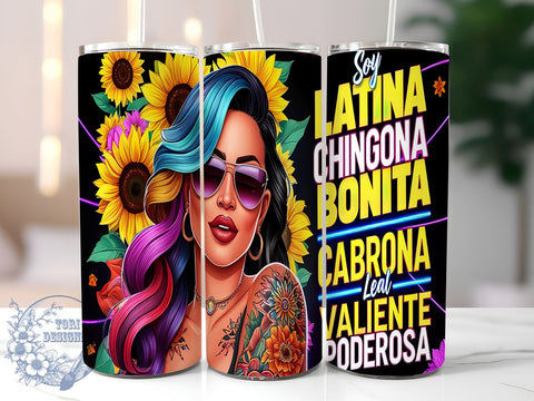 Latina Girl, Chingona, Empowerment, Tumbler Wrap, 20oz Tumbler, Inspirational Gift, Digital Download Sublimation ToriDesigns 