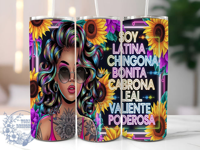 Latina Girl, Chingona, Empowerment, Tumbler Wrap, 20oz Tumbler, Inspirational Gift, Digital Download Sublimation ToriDesigns 