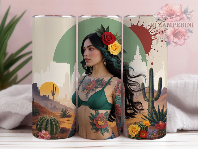 Latina Pride Mexican Flag Tumbler, Mexican Flag Cup, Patriotic Mexico Mug, La Mexicana Gift, Mexican Heritage Drinkware, Cultural Pride Tumbler, Viva Mexico Cup Sublimation Li Zamperini 