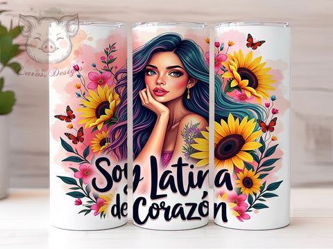 Latina Tumblers, Sunflower Girl, Sarcastic Affirmations, 20oz Tumbler Wrap, PNG Download, Inspirational Gifts, Digital Sublimation Sublimation Lara' s Designs 