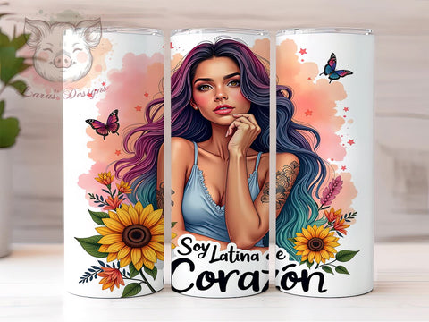 Latina Tumblers, Sunflower Girl, Sarcastic Affirmations, 20oz Tumbler Wrap, PNG Download, Inspirational Gifts, Digital Sublimation Sublimation Lara' s Designs 
