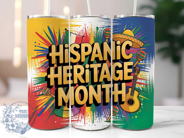 Latino Pride Fiesta Tumbler Wrap, National Heritage Month Cup, Latino Pride Sublimation, 20Oz Coffee Tumbler Wrap, Cultural Celebration Drinkware, Fiesta Gift Idea, Latin Art Mug Design Sublimation ToriDesigns 