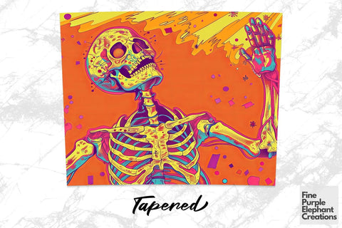 Laughing Neon Psychedelic Skeleton Sublimation Tumbler Wrap Sublimation Fine Purple Elephant Creations 