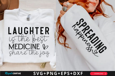 Laughter is the Best Medicine Share the Joy Sleeve SVG Design, Inspirational sleeve SVG, Motivational Sleeve SVG Design, Positive Sleeve SVG SVG Regulrcrative 