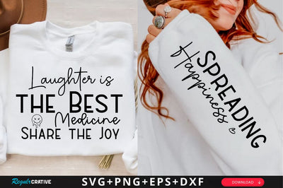 Laughter is the Best Medicine Share the Sleeve SVG Design, Inspirational sleeve SVG, Motivational Sleeve SVG Design, Positive Sleeve SVG SVG Regulrcrative 