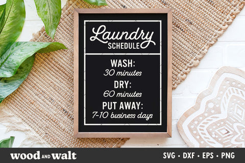 Laundry Schedule SVG | Laundry Room SVG SVG Wood And Walt 