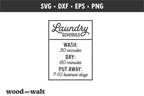 Laundry Schedule SVG | Laundry Room SVG SVG Wood And Walt 