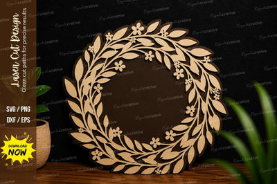 Laurel Wreath Frame Laser Cut SVG SVG Regulrcrative 