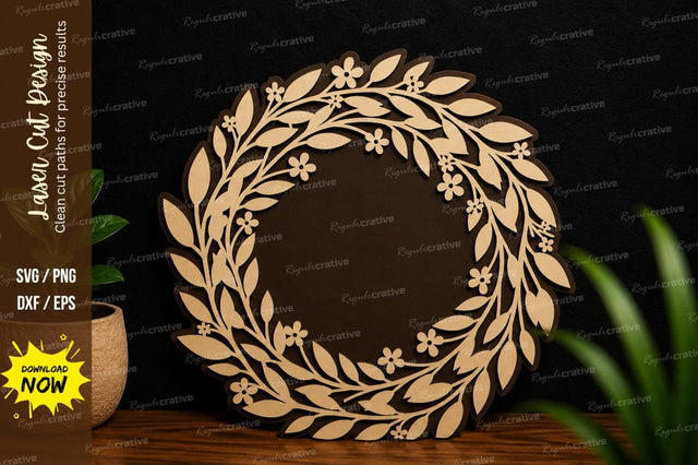 Laurel Wreath Frame Laser Cut SVG SVG Regulrcrative 