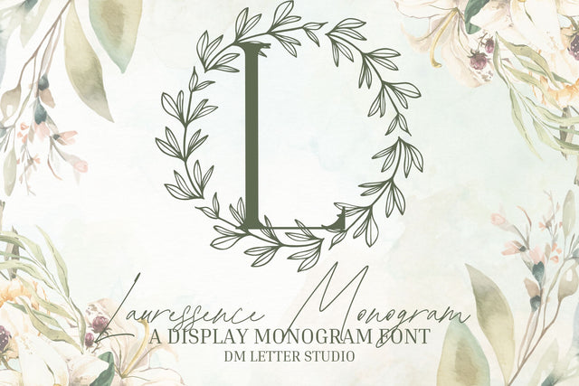 Lauressence Monogram Font Dm Letter Studio 