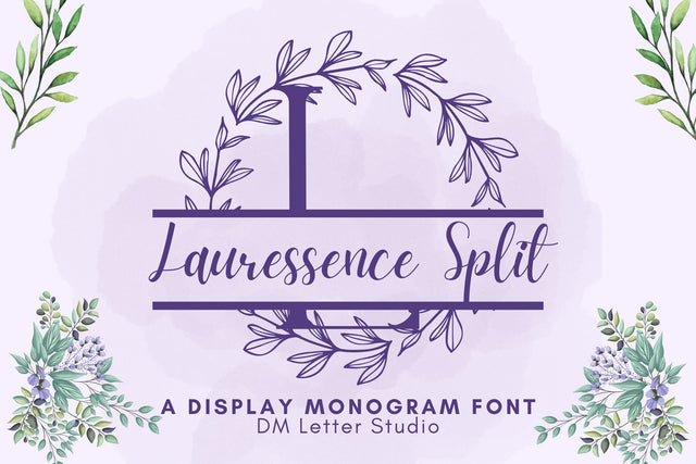 Lauressence Split Monogram Font Dm Letter Studio 