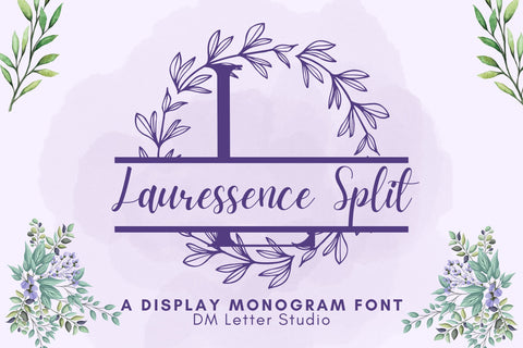 Lauressence Split Monogram Font Dm Letter Studio 