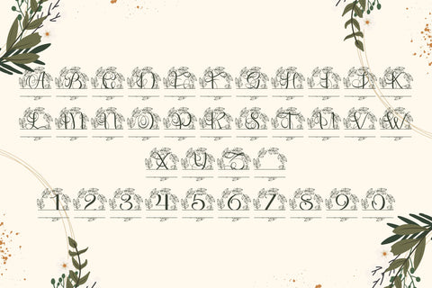 Laurisia Split Monogram Font Dm Letter Studio 