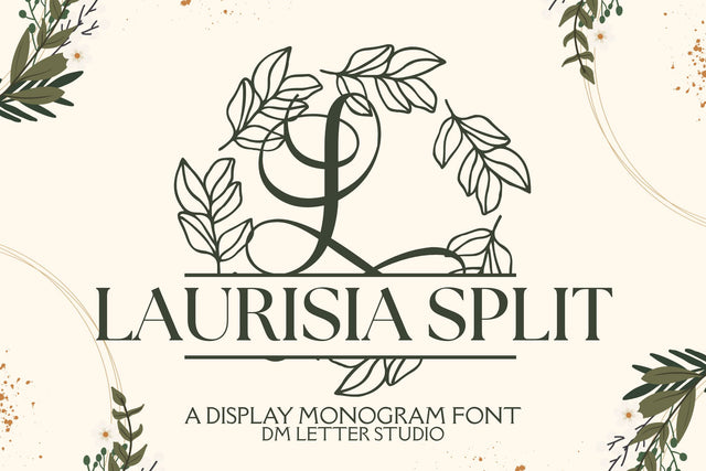 Laurisia Split Monogram Font Dm Letter Studio 