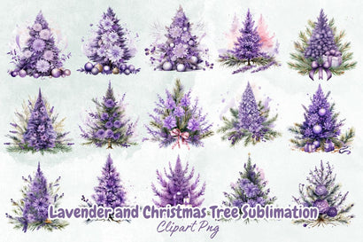 Lavender and Christmas Tree Sublimation Bundle Sublimation Designangry 