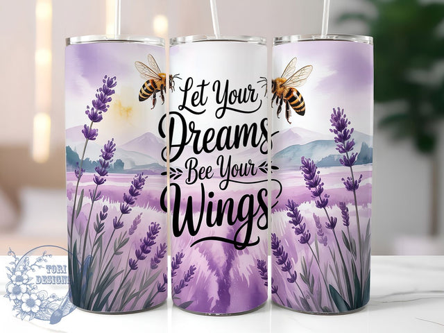 Lavender Bee Positive Quote Tumbler, Lavender Bee Sublimation, Positive Quote Tumbler PNG, 20oz Skinny Tumbler Wrap, Inspirational Bee Design, Bee Lover Gift Wrap, Uplifting Quote Tumbler Sublimation ToriDesigns 