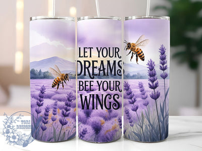 Lavender Bee Positive Quote Tumbler, Lavender Bee Sublimation, Positive Quote Tumbler PNG, 20oz Skinny Tumbler Wrap, Inspirational Bee Design, Bee Lover Gift Wrap, Uplifting Quote Tumbler Sublimation ToriDesigns 