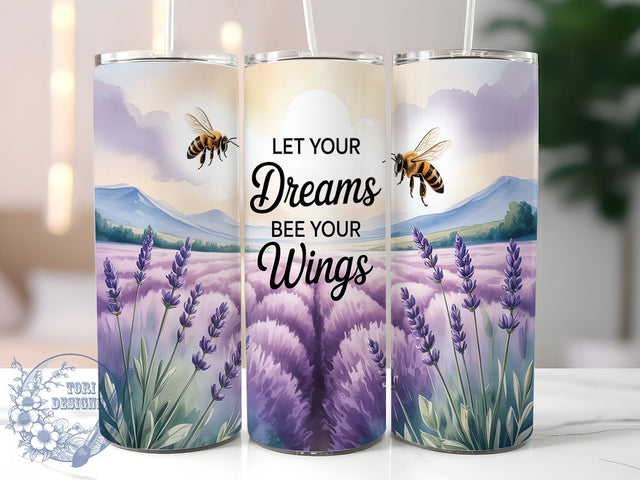 Lavender Bee Positive Quote Tumbler, Lavender Bee Sublimation, Positive Quote Tumbler PNG, 20oz Skinny Tumbler Wrap, Inspirational Bee Design, Bee Lover Gift Wrap, Uplifting Quote Tumbler Sublimation ToriDesigns 
