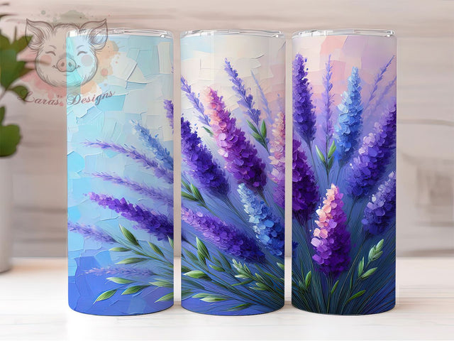 Lavender Blossom Floral Tumbler, Purple Floral Tumbler, 20Oz Sublimation, Lavender Flower Printable, Botanical Lavender Design, Soft Floral Wrap, Spring Blossom Art Sublimation Lara' s Designs 