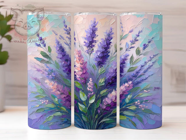 Lavender Blossom Floral Tumbler, Purple Floral Tumbler, 20Oz Sublimation, Lavender Flower Printable, Botanical Lavender Design, Soft Floral Wrap, Spring Blossom Art Sublimation Lara' s Designs 