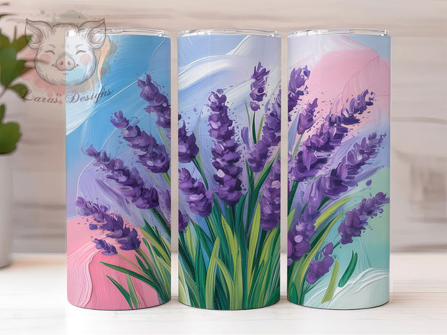 Lavender Blossom Floral Tumbler, Purple Floral Tumbler, 20Oz Sublimation, Lavender Flower Printable, Botanical Lavender Design, Soft Floral Wrap, Spring Blossom Art Sublimation Lara' s Designs 