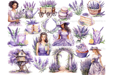 Lavender Clipart | Provence Clipart SVG GlamArtZhanna 