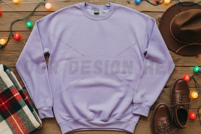 Lavender crew neck sweatshirt Mock Up Photo Designangry 