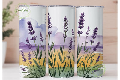 Lavender Field 20oz Tumbler Wrap Sublimation PixelChick 