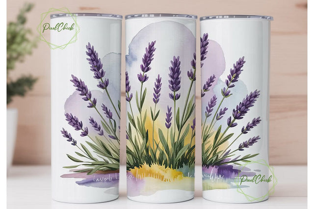 Lavender Field 20oz Tumbler Wrap Sublimation PixelChick 