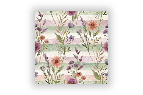 Lavender Field Stripe Digital Paper, Seamless Watercolor Floral Pattern Pack, Printable Scrapbook Paper, Purple Botanical Design Bundle Digital Pattern FloridPrintables 