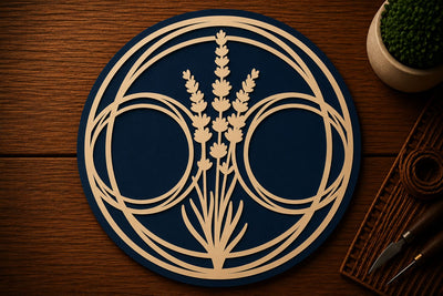 Lavender Floral Circle Frame Laser Cut SVG File SVG Regulrcrative 