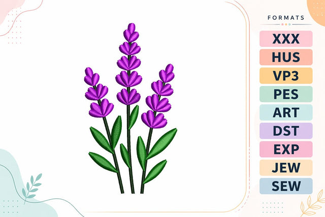 Lavender Floral Embroidery Design Embroidery/Applique DESIGNS sg embroidery 