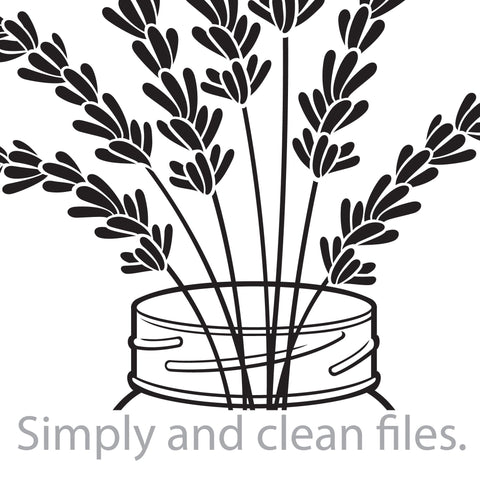 Lavender flower bouquet in a glass jar SVG TribaliumArtSF 