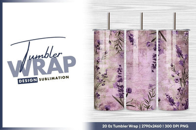 Lavender Flowers on Cracked Textured Background floral Sublimation Regulrcrative 